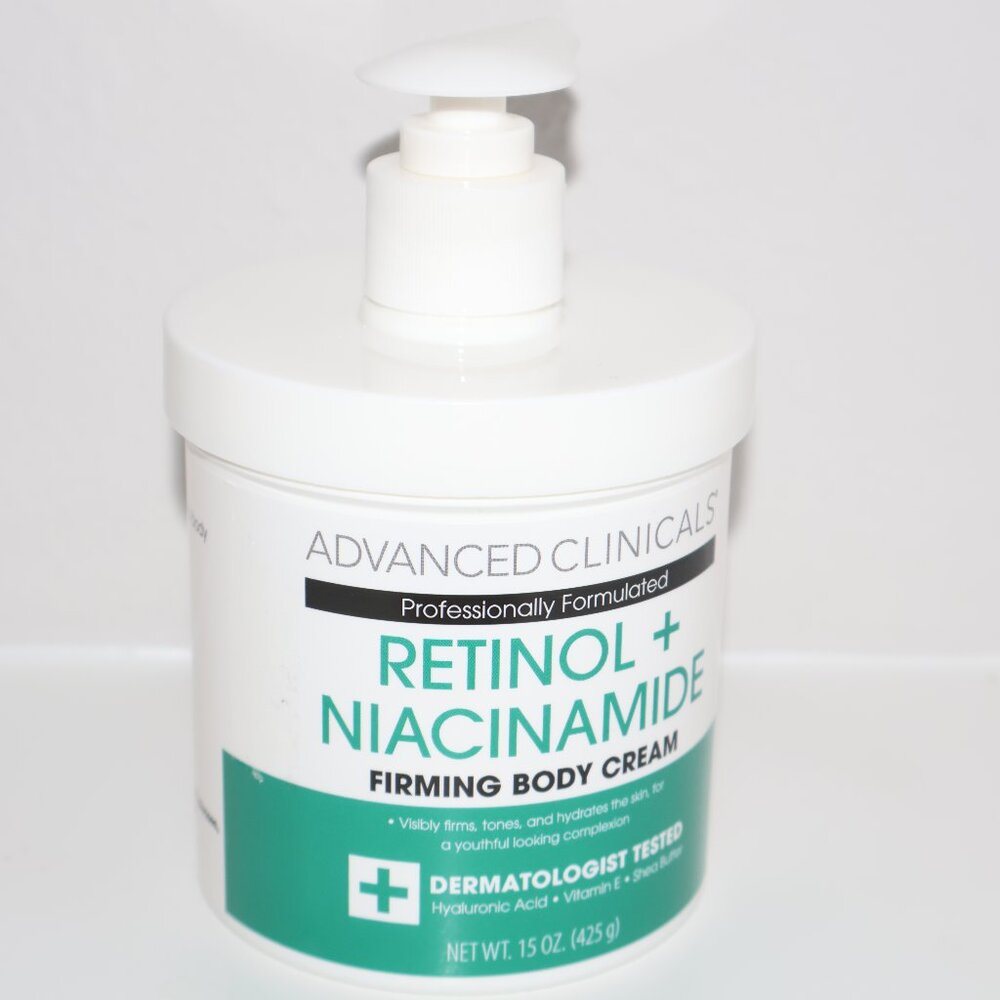 Advanced Clinicals Retinol + Niacinamide Firming Body Cream – 15 oz – New
